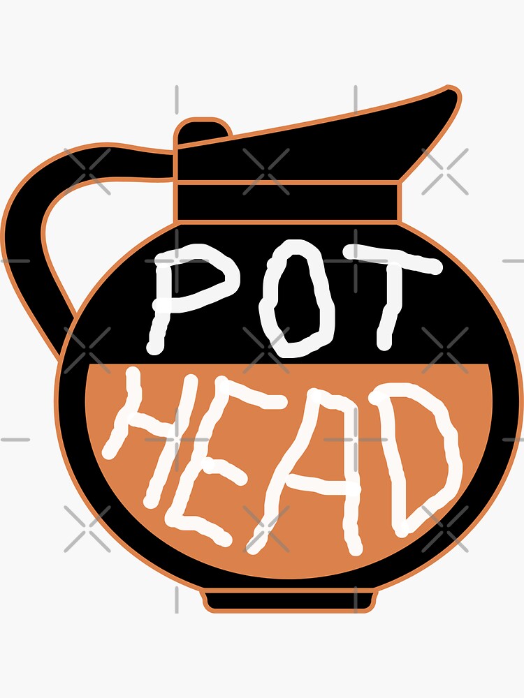 "pot head" Sticker by ronaldsonou Redbubble