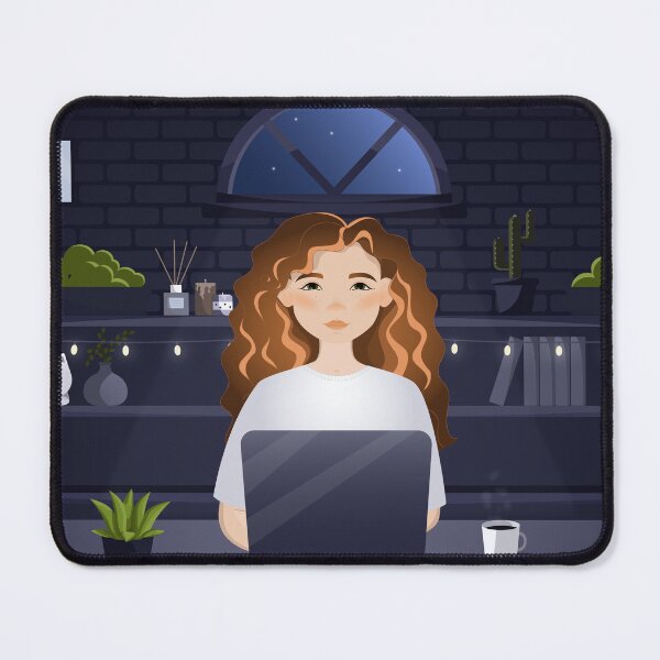 Item preview, woman working on laptop,businesswoman working on laptop, home office concept, student or freelancer, social networking, online learning, distance learning, online work, distance work	 designed and sold by SkadhiEir.