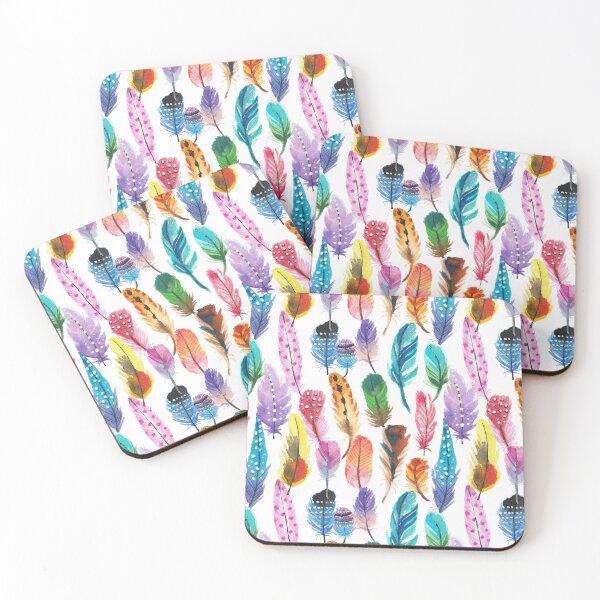 Item preview, Watercolor Colorful feathers  designed and sold by janeferwong.