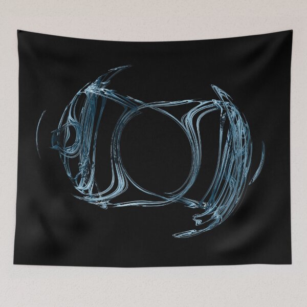 Item preview, 3D Fractal noise emblem, twisted, chaotic, metallic and shiny in blue designed and sold by James-Cole.