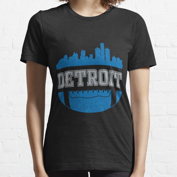 Retro Lions Football Fan Vintage Detroit Skyline Essential T