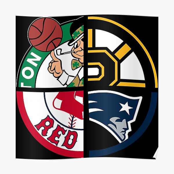 Boston Sports Teams Poster, Boston Celtics, New England Patriots, Boston  Bruins, Boston Red Sox