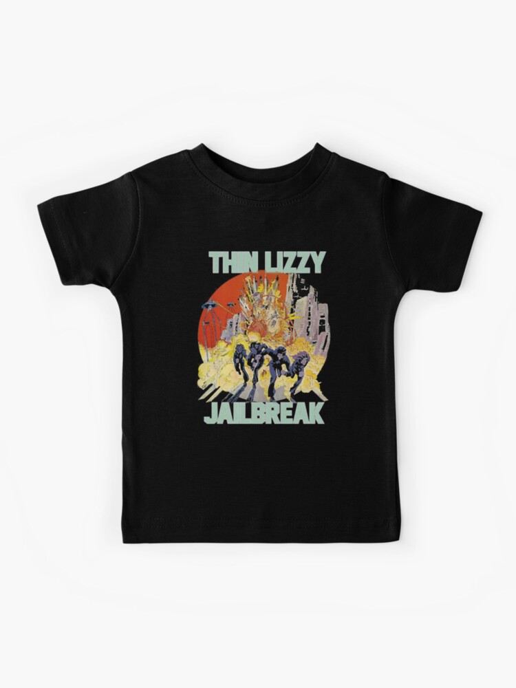 Thin Lizzy Jailbreak Black T-Shirt Tee Liquid Blue