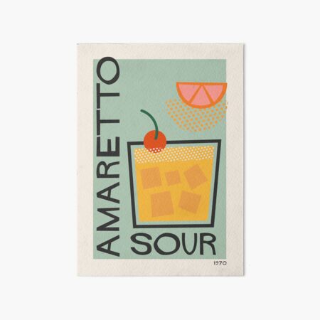 Item preview, Amaretto Sour Cocktail Mid Century Modern Print designed and sold by enricadenicola.