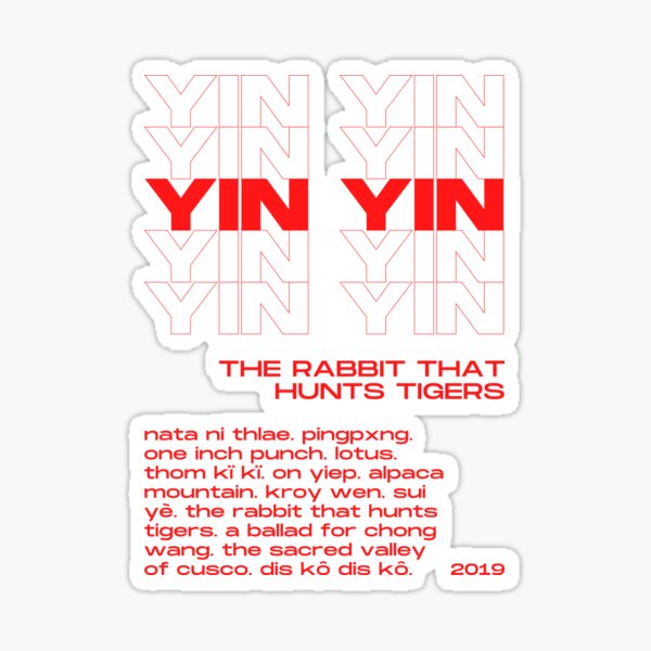 "Yin Yin - The Rabbit That Hunts Tigers" Sticker by DovbleTrovble