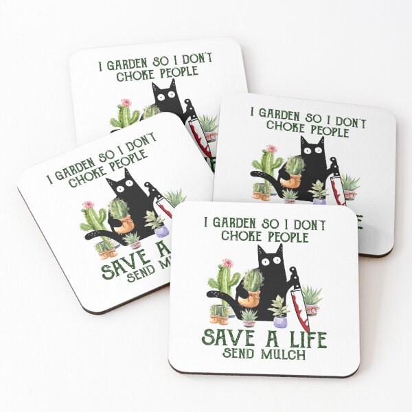 Item preview, Black Cat Murder I Garden So I Don't Choke People Save A Life Send Mulch designed and sold by shlebah.