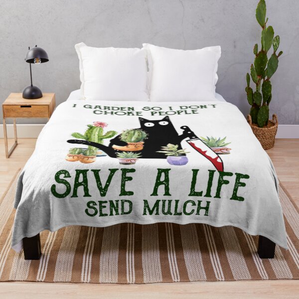 Item preview, Black Cat Murder I Garden So I Don't Choke People Save A Life Send Mulch designed and sold by shlebah.