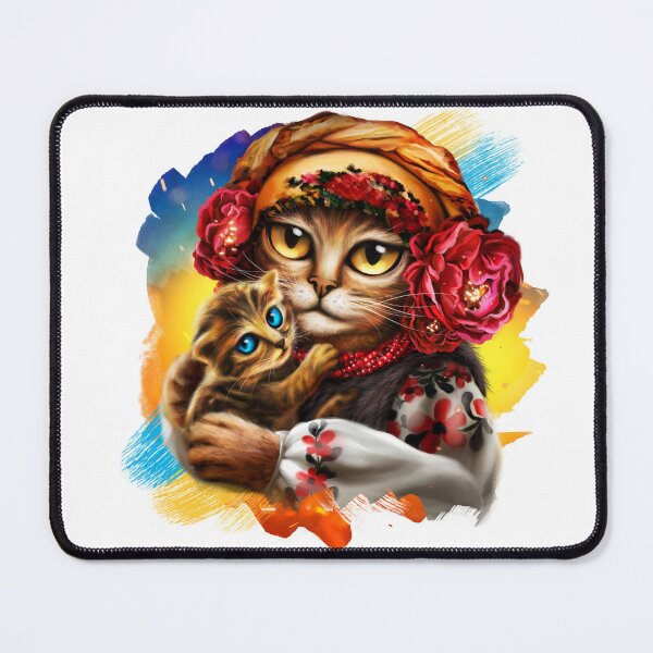Item preview, Ukrainian Mother cat with her little child designed and sold by MaryshaArt.