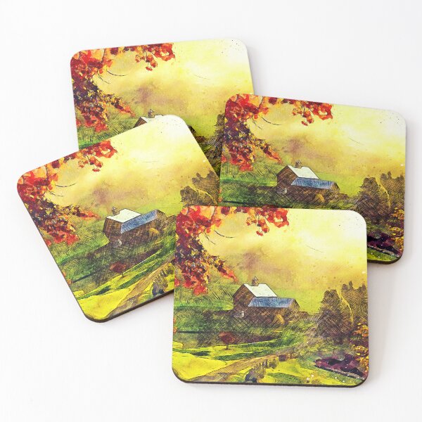 Item preview, Summer Farm Watercolor Painting designed and sold by Mimi's Sunday.