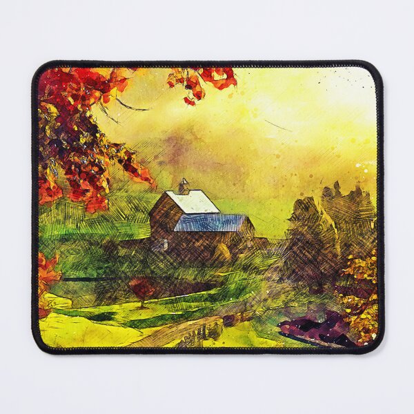 Item preview, Summer Farm Watercolor Painting designed and sold by Mimi's Sunday.