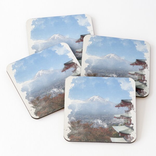 Item preview, Mount Fuji Japan Watercolor Art designed and sold by Blok45.