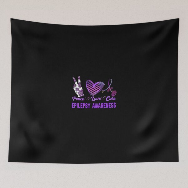 Item preview, Epilepsy Awareness Shirts Peace Love Cure Womens Purple Gift designed and sold by Toralloisa.