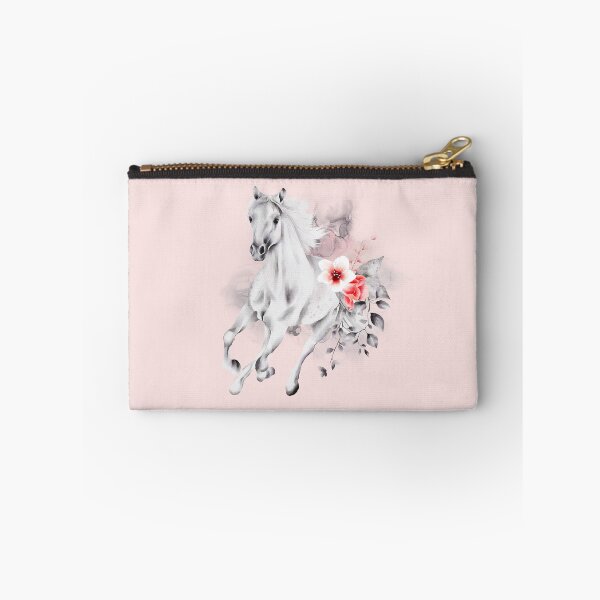 Item preview, A magical watercolor painting of a majestic horse, hand painted watercolor composition with pink and red vintage roses designed and sold by Orianah.