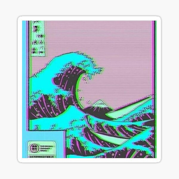 The Great Wave off Vaporwave Kanagawa Sticker