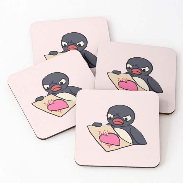 Item preview, I draw angry penguin holding a pink heart card craft meme designed and sold by RansRoom.