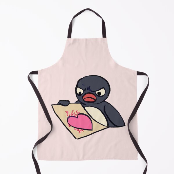 Item preview, I draw angry penguin holding a pink heart card craft meme designed and sold by RansRoom.