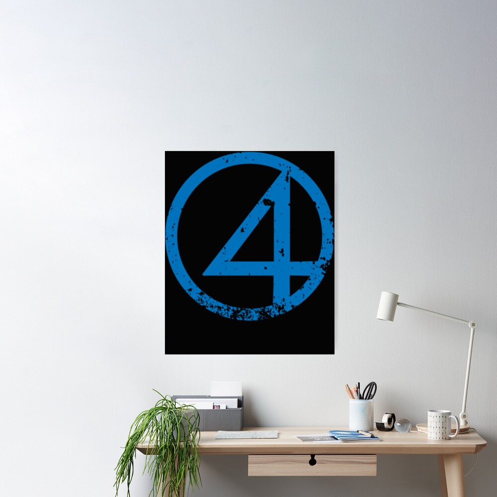 Amazon.com: Marvel Fantastic Four Classic Number 4 Distressed Logo T-Shirt  : Clothing, Shoes & Jewelry