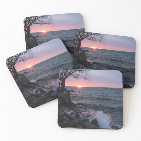 Item preview, Rich Pink Splashes - Waterside Sunrise on Lake Ontario in Toronto designed and sold by Georgia Mizuleva.