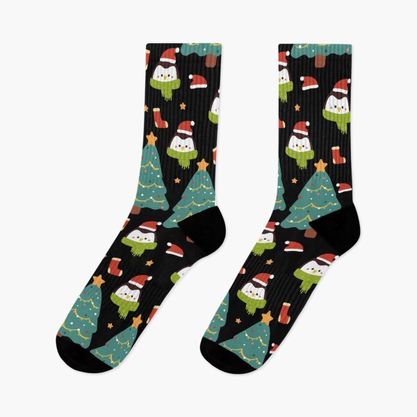 Item preview, Christmas Tree with Penguin Floral Pattern Essential Accessories (Red Green) designed and sold by bailong1668.