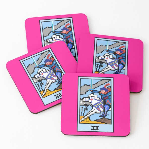 Item preview, Wait, is this pixel art tarot? Pink - Minor Arcana 'Knight of Swords' (Design for T-shirt, stickers and other accessories) designed and sold by Pixel Waite.