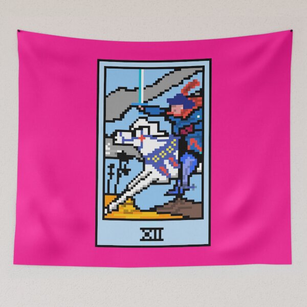 Item preview, Wait, is this pixel art tarot? Pink - Minor Arcana 'Knight of Swords' (Design for T-shirt, stickers and other accessories) designed and sold by Pixel Waite.