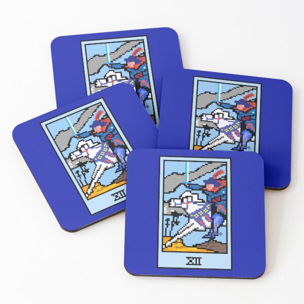Item preview, Wait, is this pixel art tarot? Blue - Minor Arcana 'Knight of Swords' (Design for T-shirt, stickers and other accessories) designed and sold by Pixel Waite.