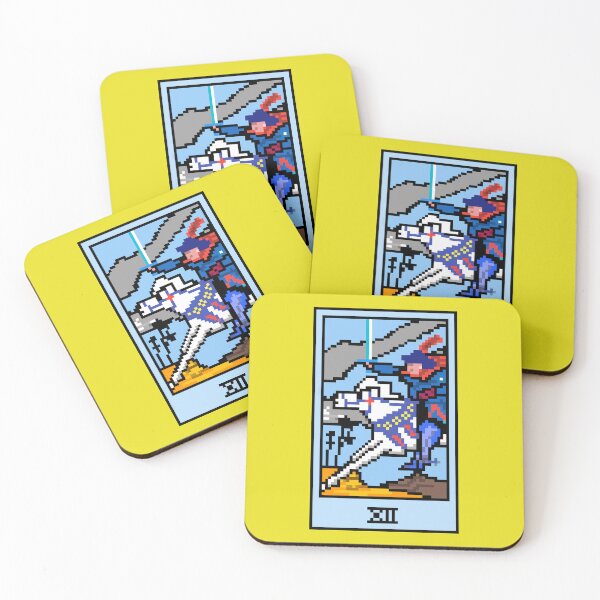 Item preview, Wait, is this pixel art tarot? Yellow - Minor Arcana 'Knight of Swords' (Design for T-shirt, stickers and other accessories) designed and sold by Pixel Waite.