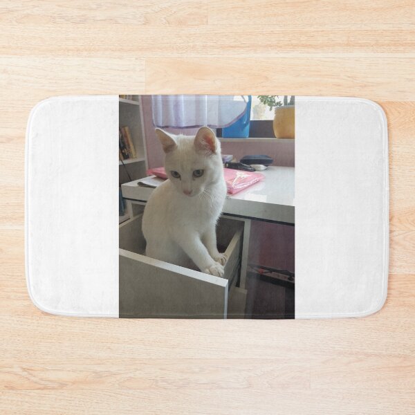 Item preview, white cat is hiding designed and sold by barbich.