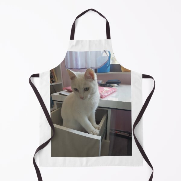 Item preview, white cat is hiding designed and sold by barbich.