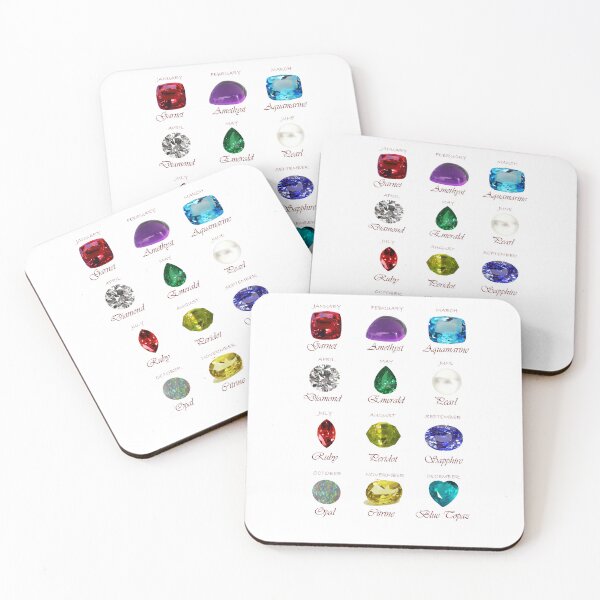 Item preview, Birthstone chart with 12 Gemstones and 12 Months designed and sold by DigitalGemArt.