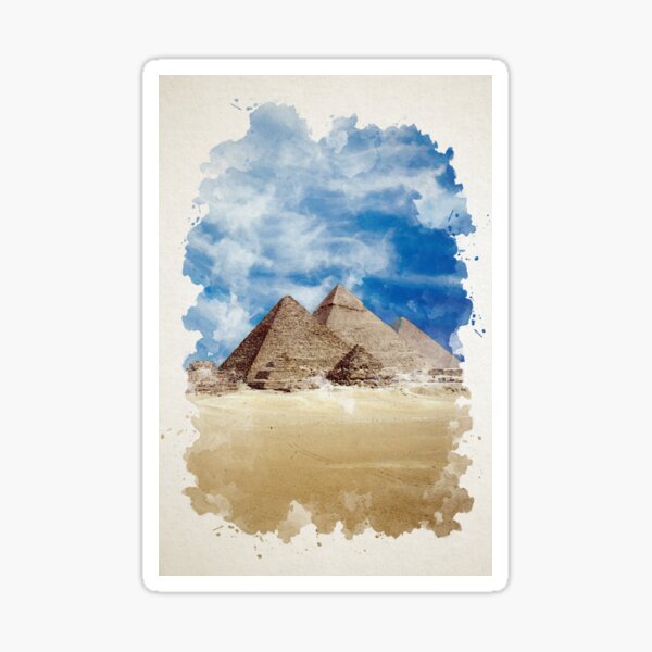 Artikel-Vorschau von Pyramide von Gizeh Ägypten Aquarellkunst, designt und verkauft von Blok45.