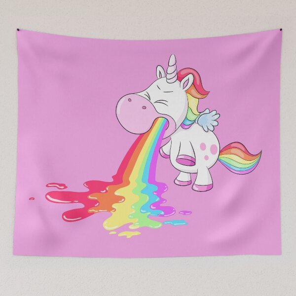 Item preview, Cute unicorn pukes a rainbow designed and sold by Christine Wulf.