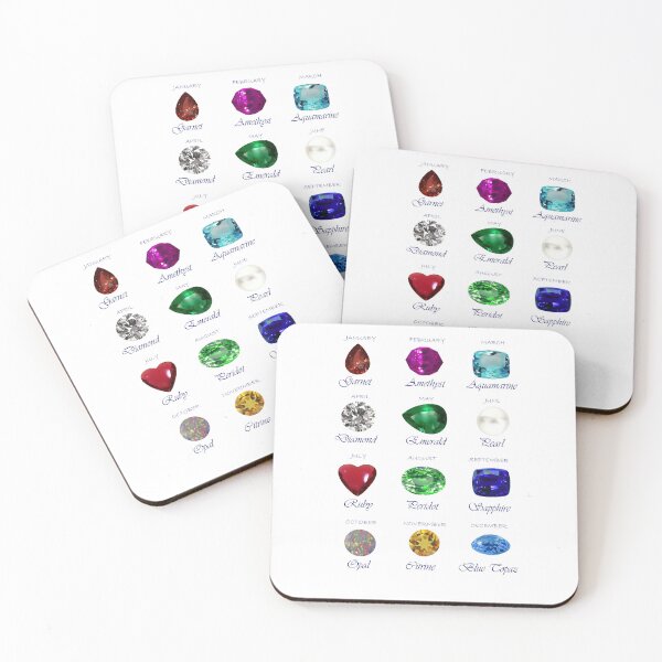 Item preview, Birthstone chart with 12 Gemstones and 12 Months designed and sold by DigitalGemArt.