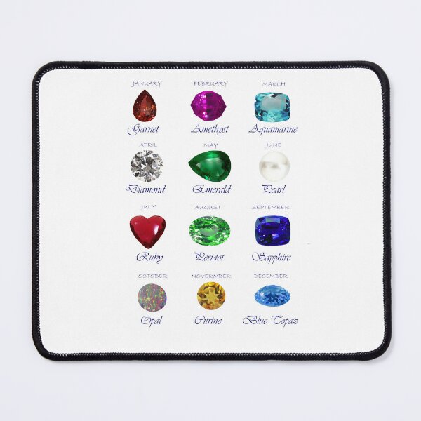 Item preview, Birthstone chart with 12 Gemstones and 12 Months designed and sold by DigitalGemArt.