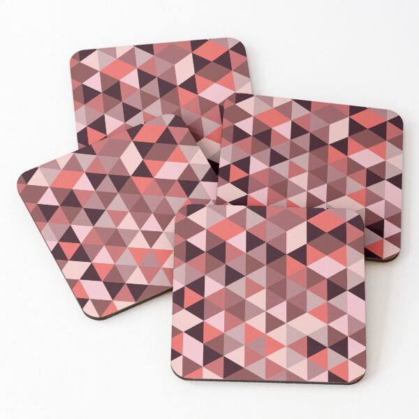 Item preview, Optical Mosaic Triangle pattern in red, coral  and brown   designed and sold by Yasminepatterns .