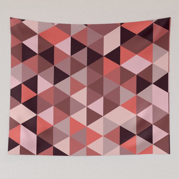 Item preview, Optical Mosaic Triangle pattern in red, coral  and brown   designed and sold by Yasminepatterns .