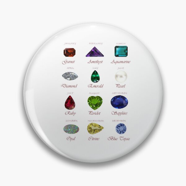 Item preview, Birthstone chart with 12 Gemstones and 12 Months designed and sold by DigitalGemArt.
