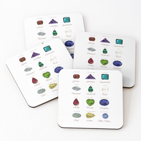 Item preview, Birthstone chart with 12 Gemstones and 12 Months designed and sold by DigitalGemArt.