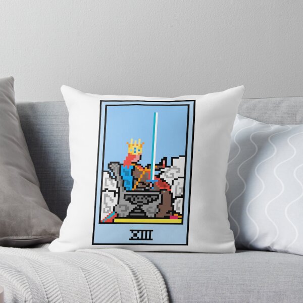 Item preview, Wait, is this pixel art tarot? White - Minor Arcana 'Queen of Swords' (Design for T-shirt, stickers and other accessories) designed and sold by Pixel Waite.