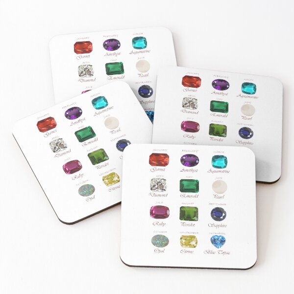 Item preview, Birthstone chart with 12 Gemstones and 12 Months designed and sold by DigitalGemArt.