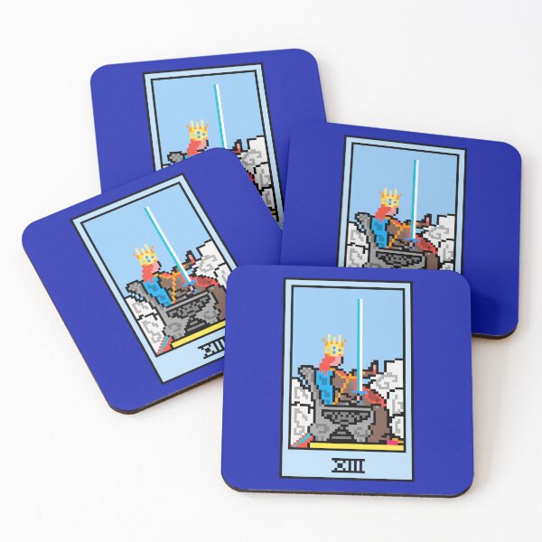 Item preview, Wait, is this pixel art tarot? Blue - Minor Arcana 'Queen of Swords' (Design for T-shirt, stickers and other accessories) designed and sold by Pixel Waite.