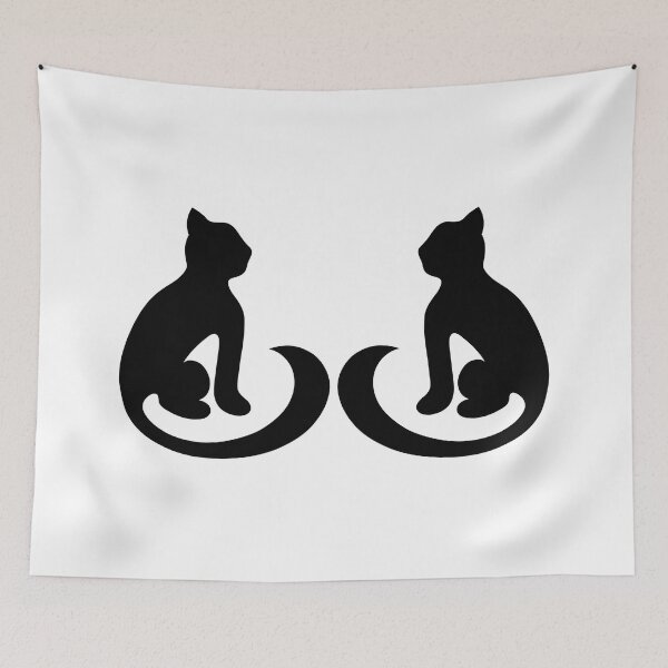 Item preview, minimalistic black cats graphic design in black color designed and sold by Curly-lava.