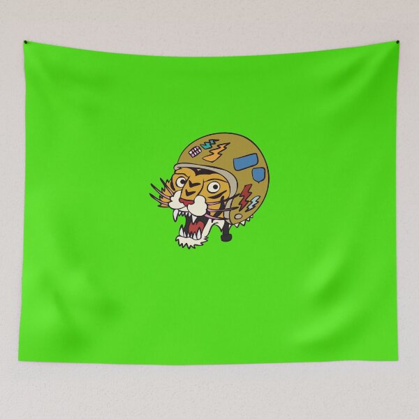 Item preview, Tiger with patched helmet Sticker designed and sold by AdriaIverson.