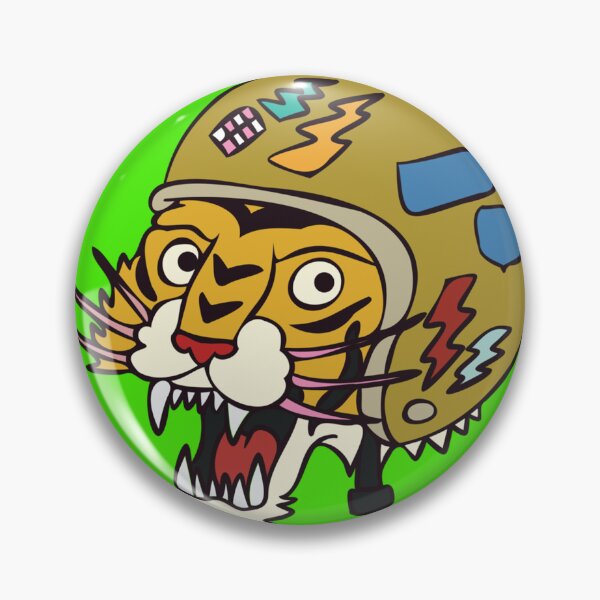 Item preview, Tiger with patched helmet Sticker designed and sold by AdriaIverson.