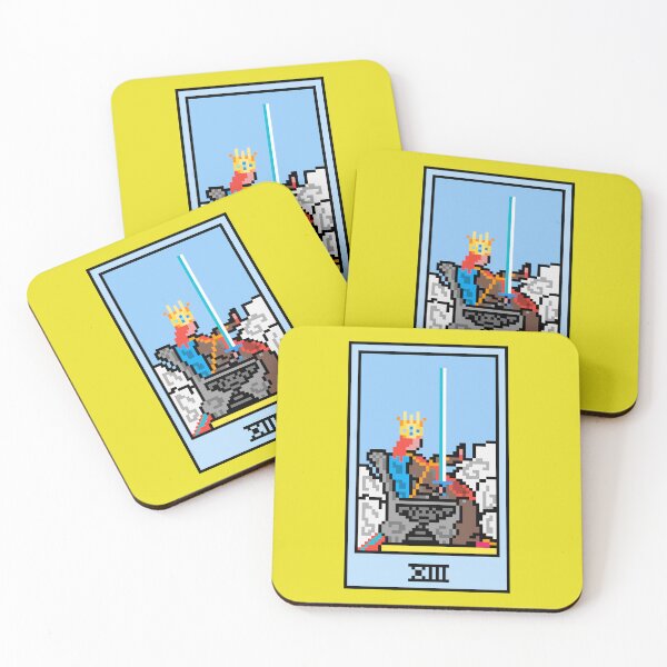 Item preview, Wait, is this pixel art tarot? Yellow - Minor Arcana 'Queen of Swords' (Design for T-shirt, stickers and other accessories) designed and sold by Pixel Waite.