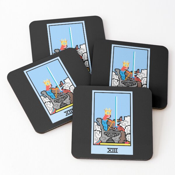 Item preview, Wait, is this pixel art tarot? Black - Minor Arcana 'Queen of Swords' (Design for T-shirt, stickers and other accessories) designed and sold by Pixel Waite.