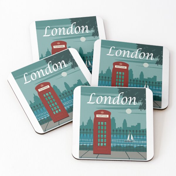 Item preview, Affiche de la cabine téléphonique rouge de Londres Thames designed and sold by LouisMarshall01.
