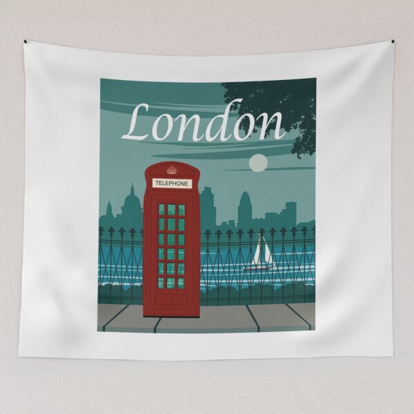 Item preview, Affiche de la cabine téléphonique rouge de Londres Thames designed and sold by LouisMarshall01.