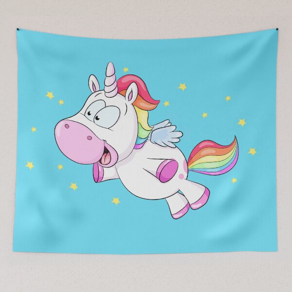 Item preview, Cute flying unicorn with stars designed and sold by Christine Wulf.