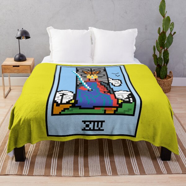 Item preview, Wait, is this pixel art tarot? Yellow - Minor Arcana 'King of Swords' (Design for T-shirt, stickers and other accessories) designed and sold by Pixel Waite.